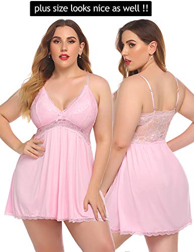 Avidlove Floral Lace Babydoll Nightgown and G-String Set #TOP15