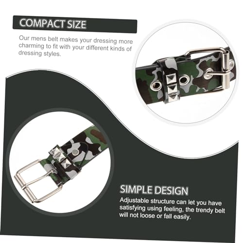 Men Adjustable Fashionable Camouflage Belt Stylish Faux Waist Belt for Work Casual Wear Unique Design for Men Present for Father Day Special Occasions4