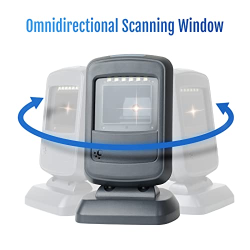 Image of HPRT 1D 2D Desktop Barcode Scanner, Omnidirectional Hands-Free USB Wired Barcode Reader, Capture Barcodes from Mobile Phone Screen, Automatic Image Sensing for Supermarket Library Retail Store