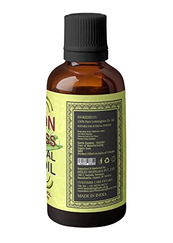 Image of Heilen Biopharm Lemongrass Essential Oil - 100 mL Per Bottle Pack of 1, For Overall well being Insect Repellent & Aromatherapy