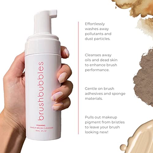 Brush Bubbles Foaming Makeup Brush Shampoo And Conditioning Cleanser For Makeup Sponges, Brushes & Applicators, Fragrance Free, Cruelty-Free, Vegan & Non-Irritant 6 Fl.oz. #TOP2