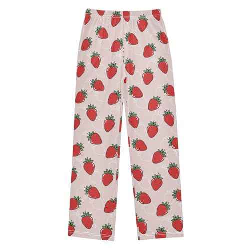 Doodle Red Strawberry Boys Pants for Kids Jogger Pants with Pockets S-XL