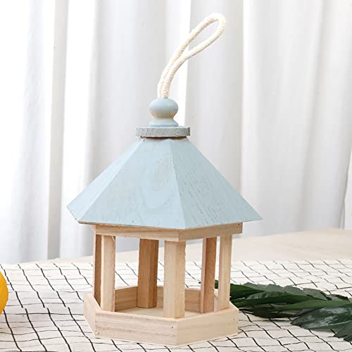 Feeder extérieur en bois suspendu avec corde pour petits oiseaux - 6