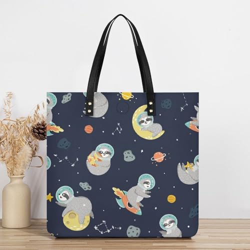 Sac shopping paresseux drôle femmes cabas bandoulière tote bag voyage 39x39 - 3