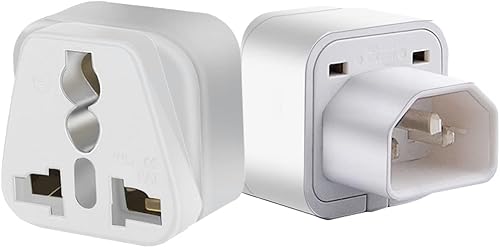 Miniatura 5 de 2 unids IEC C14 a enchufe universal para UE EE.UU. Reino Unido AU Socket Adaptador de corriente Enchufe de CA, uso para servidor UPS/PDU, un host de