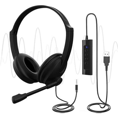 Venker USB Headset with Microphone Cover