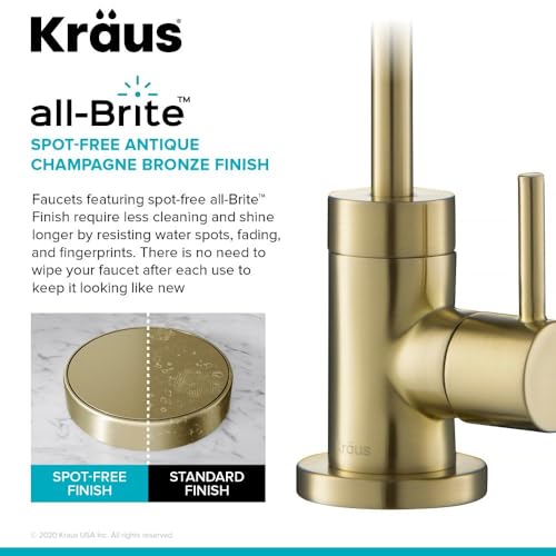 Image of KRAUS Purita 100% Lead-Free Kitchen Water Filter Faucet in Spot Free Antique Champagne Bronze, FF-100SFACB