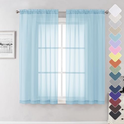 Lecloud Sheer Curtains S2 Sky Blue 2x40 x63