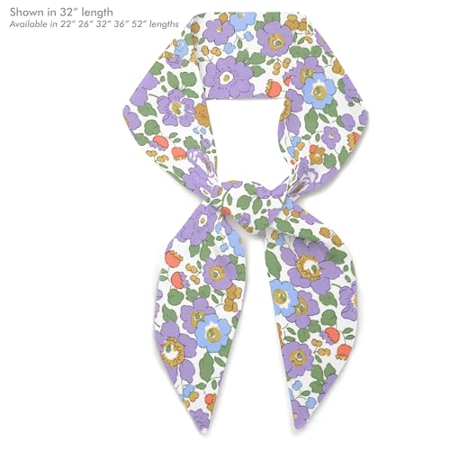 Liberty London Purse, Head or Neck Scarf - Betsy Lavender Purple Skinny Scarf - Headband, Handbag flair - Silky Floral Tana Lawn Cotton - Choose Length4