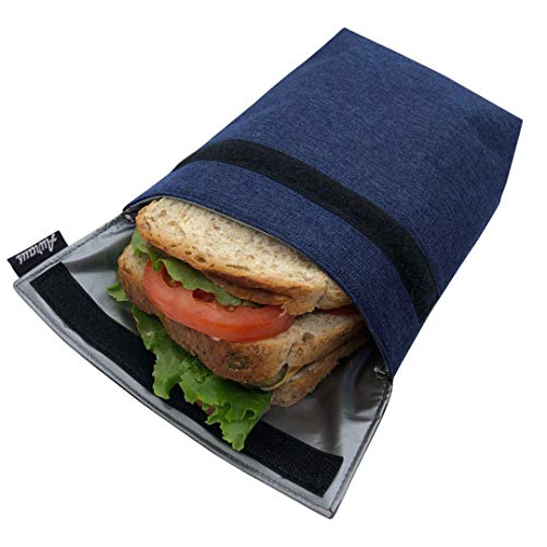 Insulated Reusable Eco Snack bag Sandwich bag Food Pouch Insulated Lunch Bag Insulin Cooling Case golf pouch Work Picnics Travel Men Woman Navy Blue