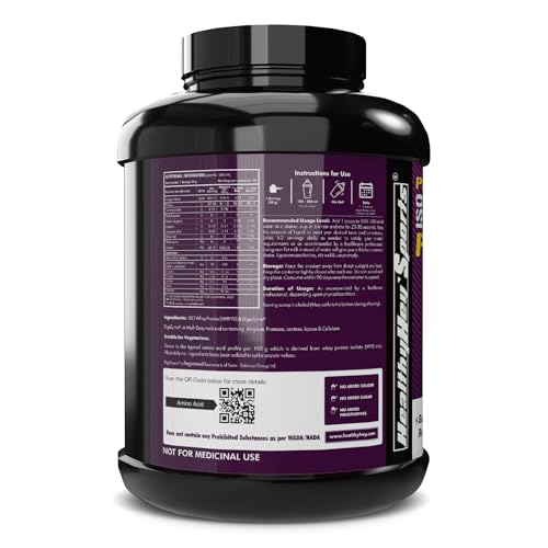Image of HealthyHey Sports ISO Whey Protein - ISOReal (Sourced From Germany) - 90% Protein with Digestive Enzymes - (Unflavoured - 2 kg)