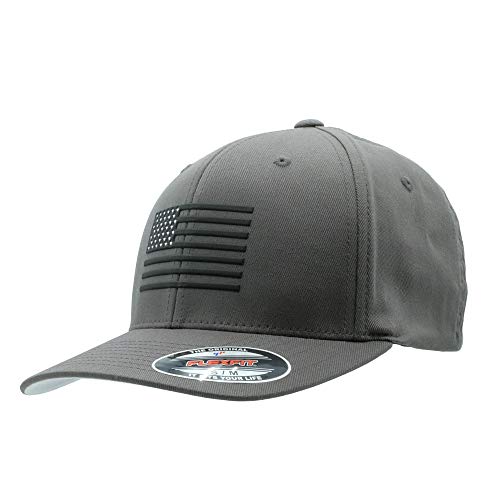 The Pride American Flag Flexfit hat Military Premium 3D Patch Baseball Cap for Men Women: Decorated in USA (6277-DG-Matte, Large)
