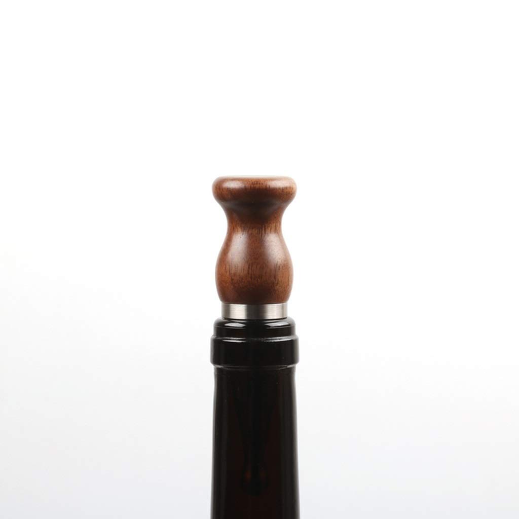 Stopper vin en bois de noyer en acier inoxydable, cadeau for les amateurs de vin