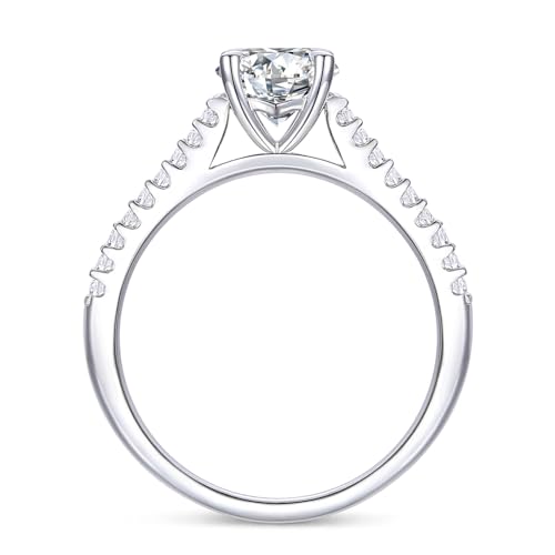 14K Gold Moissanite Rings, 1CT Round Cut Moissanite Rings, 14K White Gold Moissanite Engagement Ring, 14K Engagement Ring2