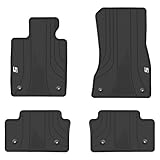 Matericuo Car Floor Mats Custom Fit for BMW 5 Series G60 2024 2025 530i 540i Black White Rubber Auto Liner Mats All Weather Protection Odorless