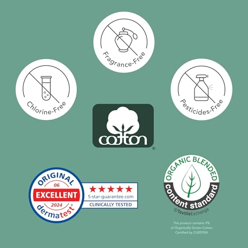 Rael Compresas con Alas de Funda de Algodón Orgánico - Menstruales, Postparto, Ultrafinas, Sin Fragancia, Sin Cloro, Veganas, Libres de Crueldad (Normal, 56 Unidades) (Paquete de 2)