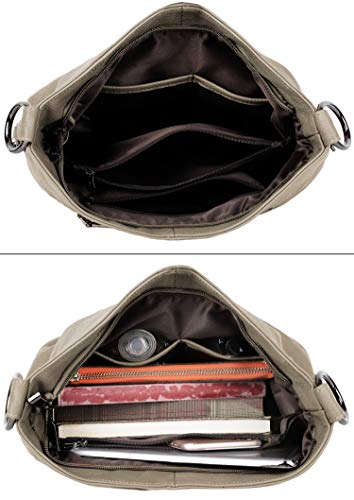 Image of YALUXE Women's Real Leather Shoulder Bags Hobo Handbag Purse Crossbody Bag