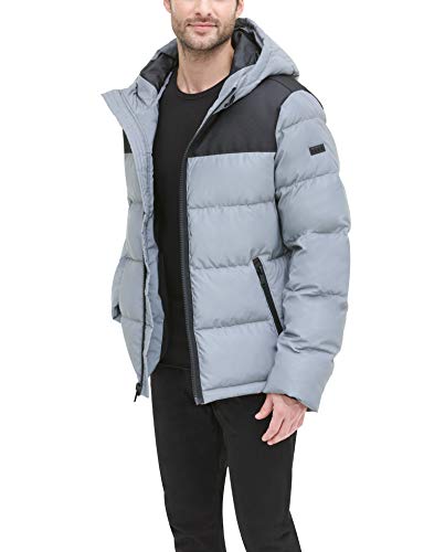 Image of DKNY Men's Mixed Media Quilted Puffer Jacket