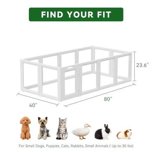 Image of EVERFRONT Clear Acrylic Dog Playpen - Clear Dog Play Pen - Easy Assemble Acrylic Dog Playpen - Puppy Playpen, Cat Playpen, Small Animal Playpen, Dog Play Pen Indoors (24 inch, 12-Pack)
