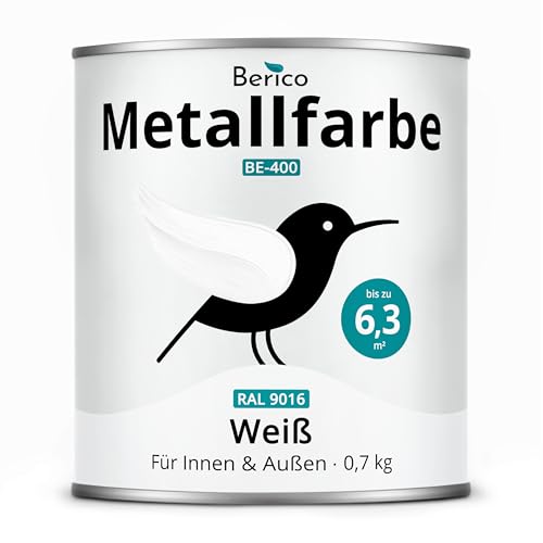 Berico barva na kov - bílá - 0,7 kg - prémiová ochranná barva na kov 4 v 1 - přímo na rez - na ocel, zinek, hliník, měď a železo