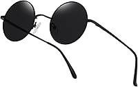 Tanmigot Retro Round Polarized Sunglasses UV400 Protection - Vintage Hippie Circle Shades for Men Women Driving Travel