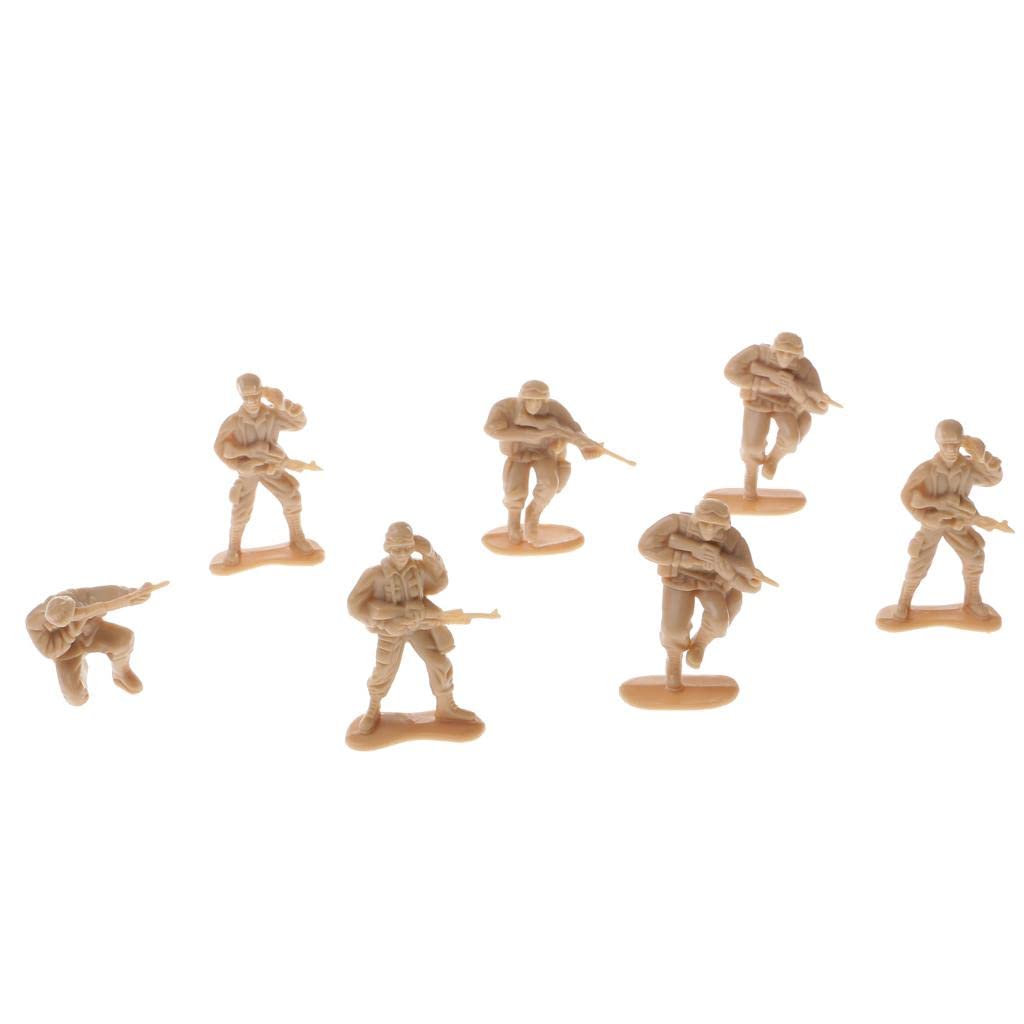 Aswadh 100x 5cm Army Troop Combat Soldier Figure Soldier Model Toys Yellow
