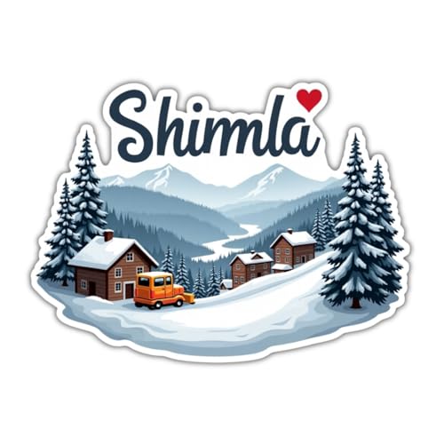 Image of Naxon Shimla City Theme Souvenir Wooden Fridge Magnet (3x3 Inch, Pack of 1) | Printed Decorative Refrigerator Magnet | Travel Souvenir Gift & Stylish Kitchen Home Decor