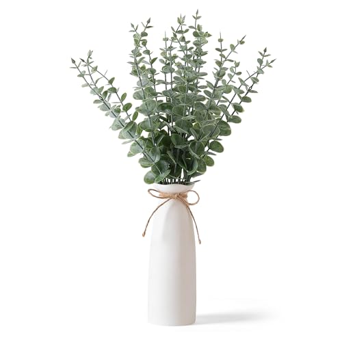 Shanranplus Vase with Greenery, 20pcs Artificial...