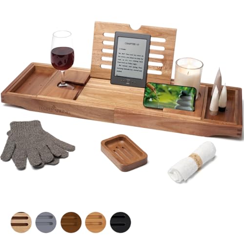 Temple Spring Akazie Badewannenablage, Badewannenablage Holz für...