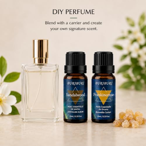 Image of BURIBURI Sandalwood Frankincense Essential Oil Set for Diffusers 2x10ML