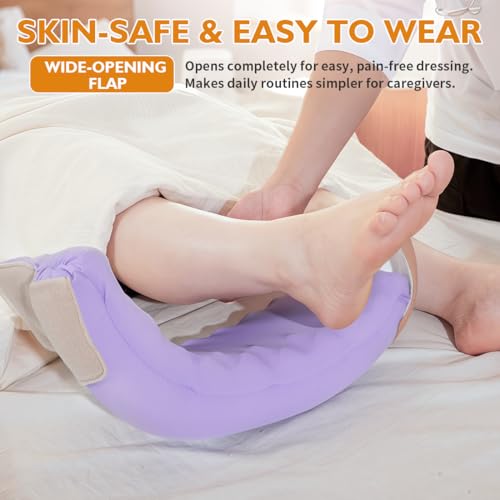 Image of Heel Protector for Pressure Sores, Ankle Elevation Pillow for Heel Pain Relieve & Foot Support,Egg Crate Foam Heel Cushion Pillow for Elderly,Bedridden Patients-1PC (Purple)