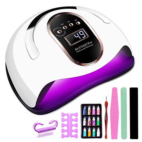 Lampe UV Sèche Ongles,72W UV LED Professionnelle Portable Séchoir à Ongles Lumière avec 4 Minuteries 10/30/60/90S Minuterie,pour Vernis Semi Permanent,Gel Vernis