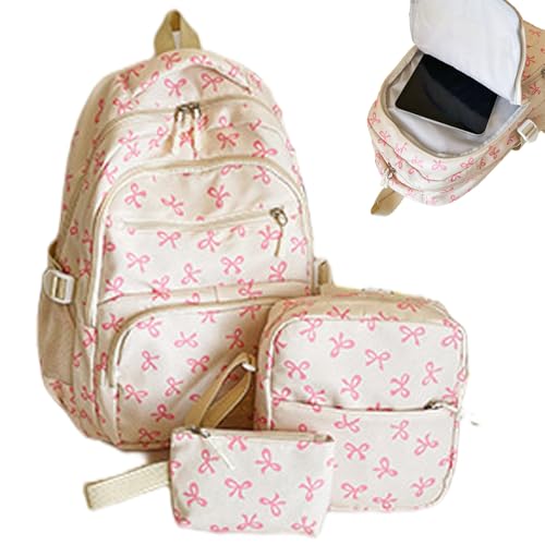 Sac d'école filles mignon ensemble 3 pièces avec sac à dos à fermeture éclair