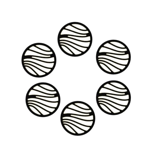 Unoschrim Trivet Mats 6 Pcs, 6.1 Inch Round, Black, Polypropylene & Thermo Plastic Elastomer, Heat Resistant & Non-Slip, Perfect for Hot Dishes & Pans