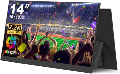 Image of 14 Inch 2K Portable Monitor, 16:10 QHD 100% sRGB HDR IPS Screen, Ultra-Slim External Second Monitor for Laptop, Phone, PS5, Xbox, Switch, PC(14.1 inch)