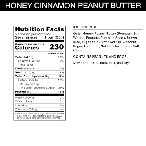 Image of RXBAR A.M. Protein Bars, Gluten Free Snacks, Breakfast Snacks, Honey Cinnamon Peanut Butter, 9.7oz Box (5 Bars) (Pack of 2)