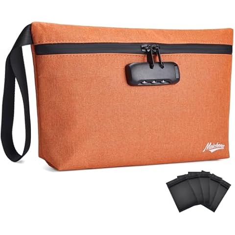 MAICHENG Storage Bag with Combination Lock Large Storage Container Medicine Lock Bag Travel Cosmetic Certificates Organizer Great Christmas Gift Cover