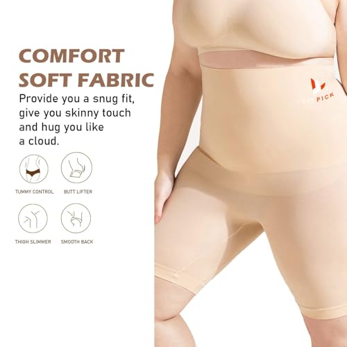 Image of FIT PICK Tummy Tucker Women Shapewear for Women Tummy Control High Waist Body Shapewear with Anti Rolling Comfortable, Breathable Seamless Body Shaper (Small-Medium) Beige