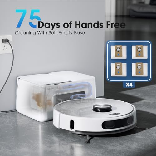 Image of Robot Vacuum and Mop Combo, Mapping Robotic Vacuums Cleaner with 75 Days Self-Emptying, LiDAR Navigation Smart & Strong Suction, WiFi /App /Alexa /Voice Control, Quiet for Home Pet Hair Hard Floor Carpet