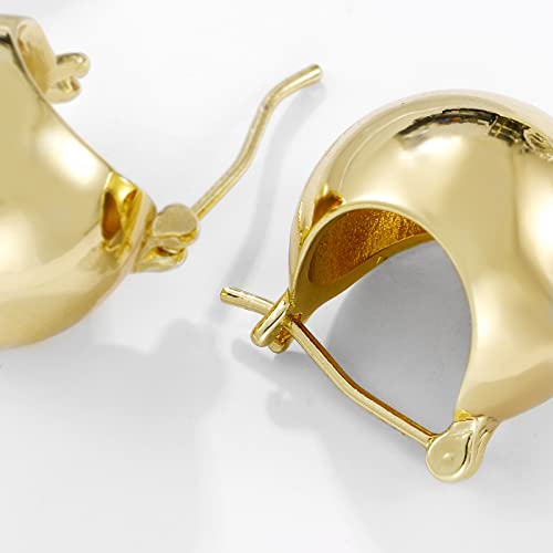 Grazioso Chunky Gold Dupes Earrings For Women,14K Gold Plated Thick Polished Droplet Waterdrop Teardrop Earring Lightweight Hoops Stud Statement Jewelry Minimalist Earrings For Girls #TOP1