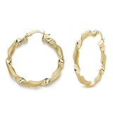  Pendientes Aros Mujer Oro 18 ktes Rizados Tamaño 3 x 34 mm