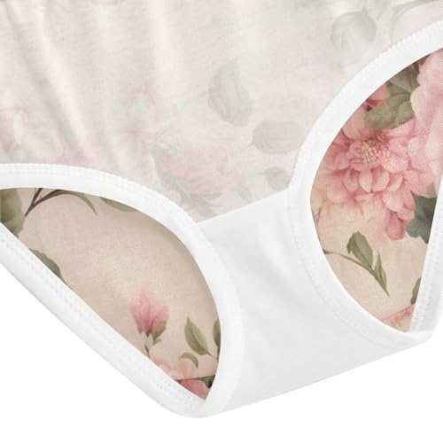 Vintage Rose Pink Toddler Girl Underwear, Kids Underwear, 2T–8 Years4