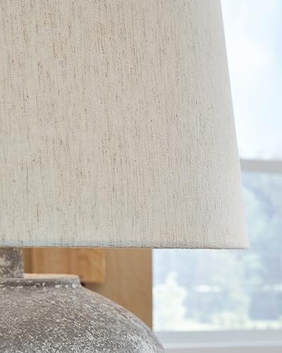 Signature Design by Ashley Dreward Table Lamp, Distressed Faux Stone Look, Textured Metal and Paper Composite Construction, for Living Room Consoles and Bedside Decor, Distressed Gray, 26" Tall - image 3
