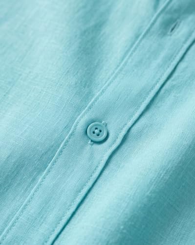 Image of Nobero Breezy Premium Linen Cotton Shirt for Men | Stylish Casual Shirts for Men | Semi Cut Collar | Box Pleat | Curved Hem | Regular Fit | Full Sleeve | S-XXXL