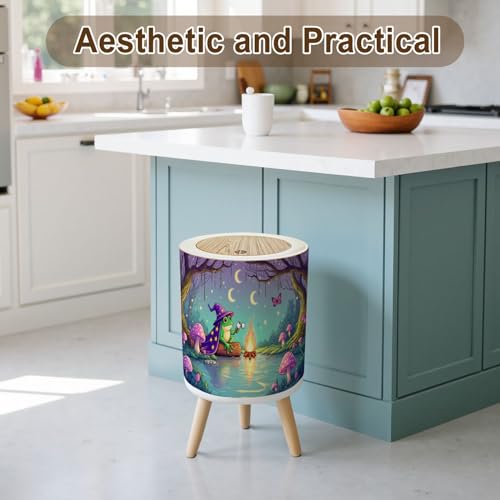 Caneca de basura plástica con tapa y patas 7L miniatura 3