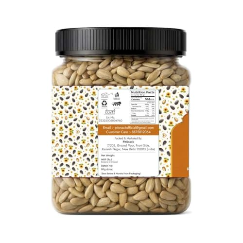 Image of PitSnack Sunflower Seeds 1kg - Raw Sunflower Seeds for Eating | Diet Food | Healthy Snack | Raw seeds | Weight management
