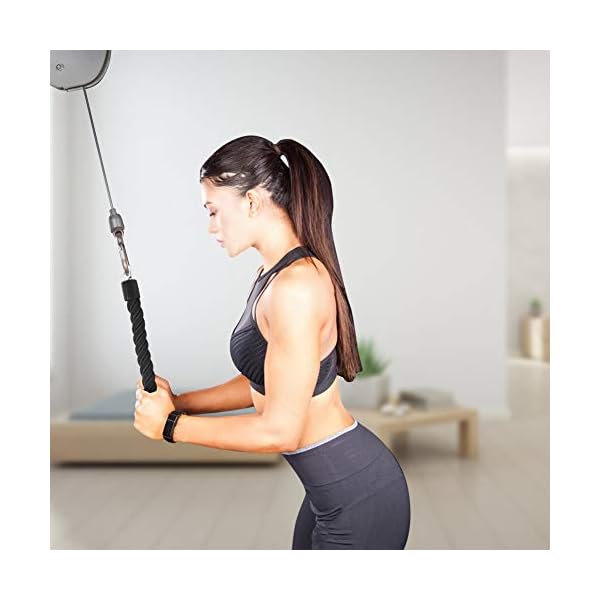 Pull Down Rope Single Grip Tricep Bicep Exercise Attachment for Cable Machines Gym Pulley Workout - Image 3