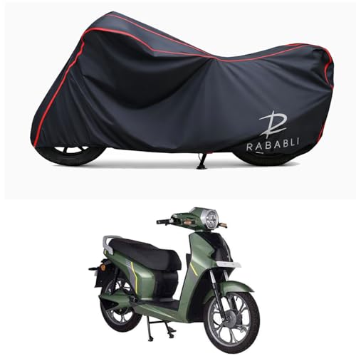 Image of Waterproof Bike Body Cover Compatible for | BGa D15 Pro | Taffeta Fabric, Red Piping Design, Bottom Elastic Fit | Dustproof, Sun UV & Rain Protection for All Bikes