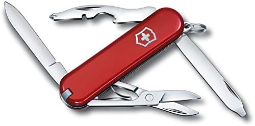 Victorinox Rambler Swiss Army Pocket Knife, Small, Multi Tool, 10 Functions, Screwdriver, Scissors, Red