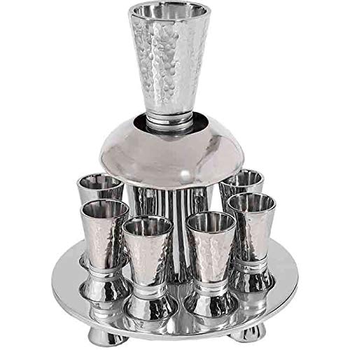 Hammered Kiddush Fountain Cone Shape - Silver Rings